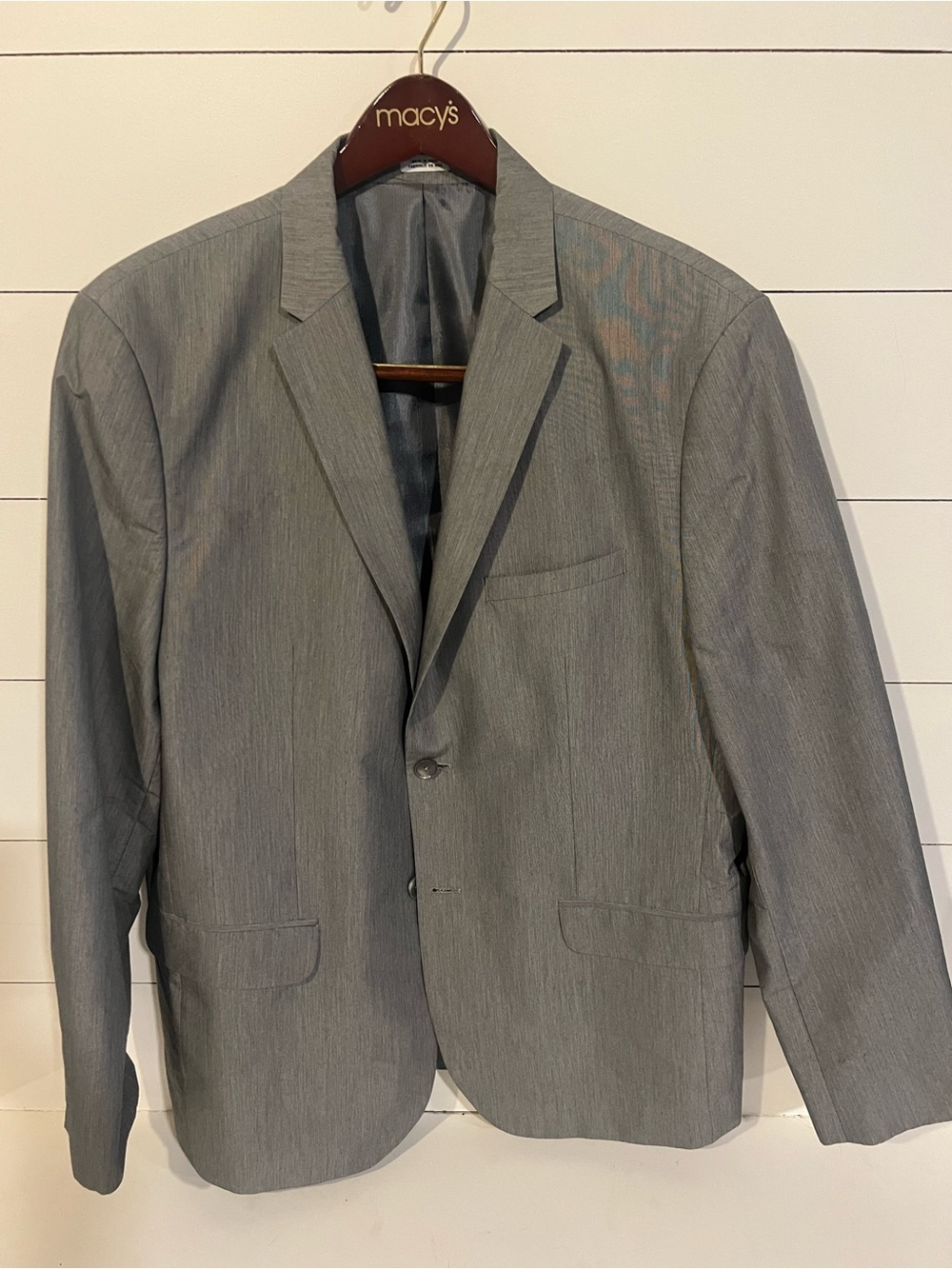 Calvin Klein Light Gray Two-Button Sport Coat